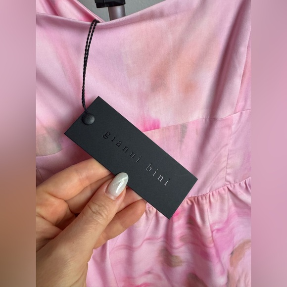 NWT Gianni Bini x Shea Leigh Mills Dolly Printed Sateen Tiered Midi Dress Sz 8 - Picture 7 of 10